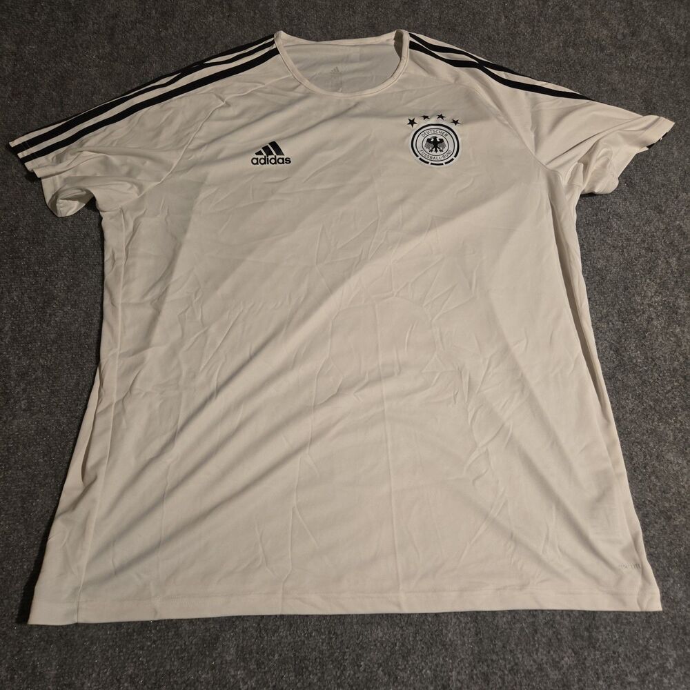 Adidas Deutscher Football Jesery Mens 2XL White Pullover Short Sleeve Climalite
